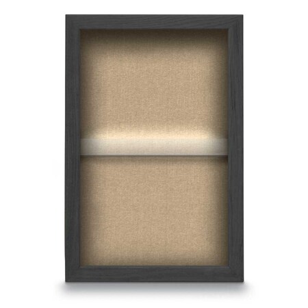 United Visual Products Indoor Enclosed Combo Board, 48"x36", Black Frame/Grey & Ultramarine UVCB4836B-GREY-ULTMAR